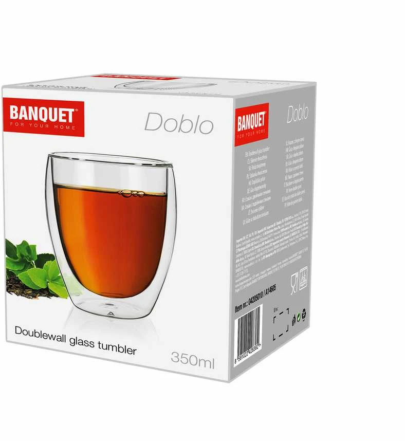 BANQUET Dvigubo stiklo puodelis DOBLO 350ml