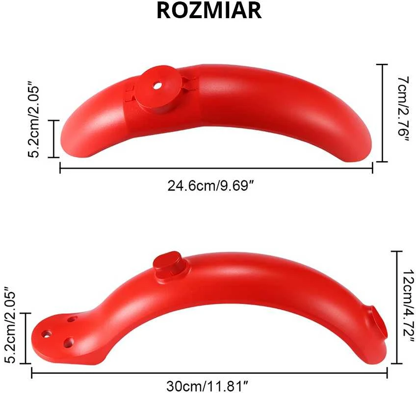 Xiaomi M365 / PRO motorolerio sparnų komplektas - raudonas