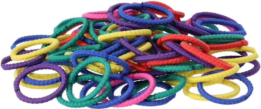 Elastinės gumelės plaukams 300 vnt. - pastelinių spalvų mišinys