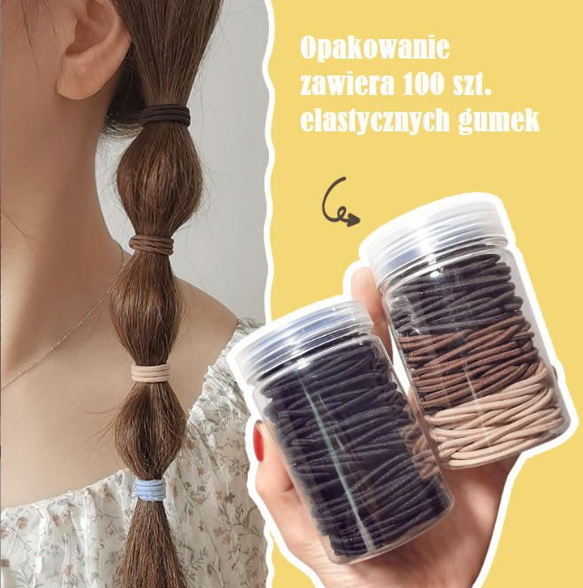 Juodos plaukų gumos rinkinys
