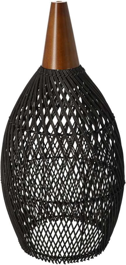 Pakabinamas šviestuvas Rustic Rattan Lempa - 25cm (Juoda)