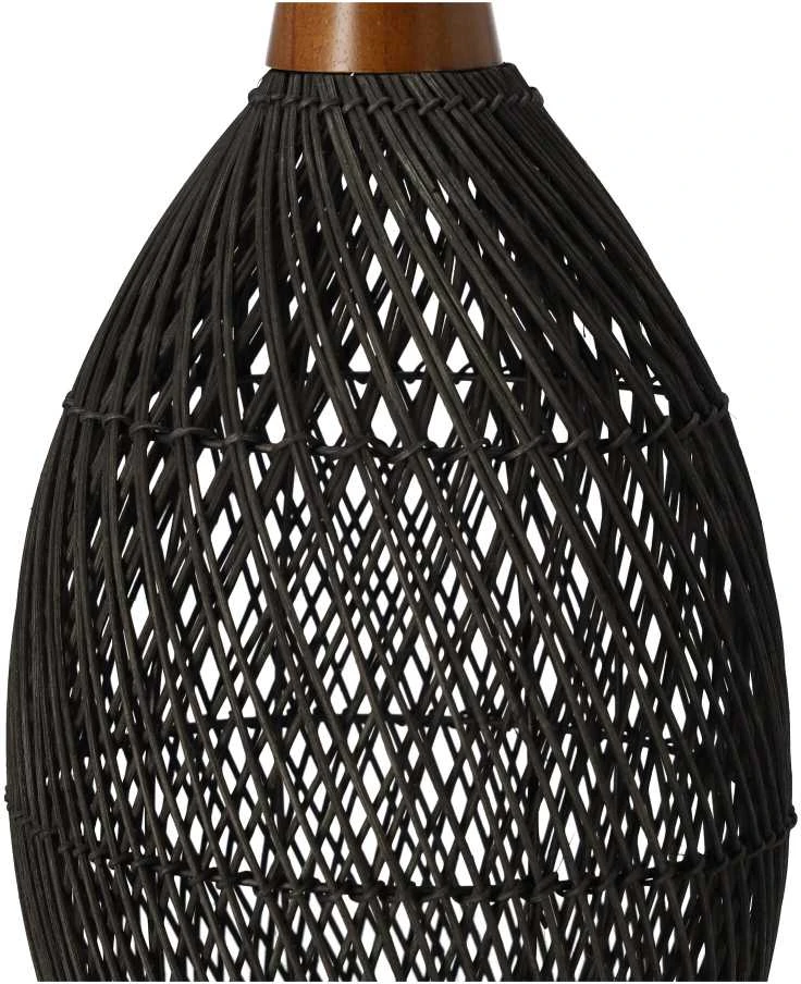 Pakabinamas šviestuvas Rustic Rattan Lempa - 25cm (Juoda)
