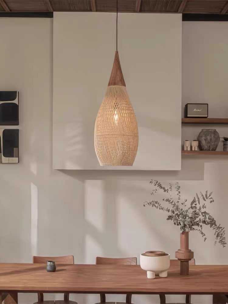 Pakabinamas šviestuvas Pristatomas Rattan pakabos šviestuvas 35 cm Natūralios spalvos