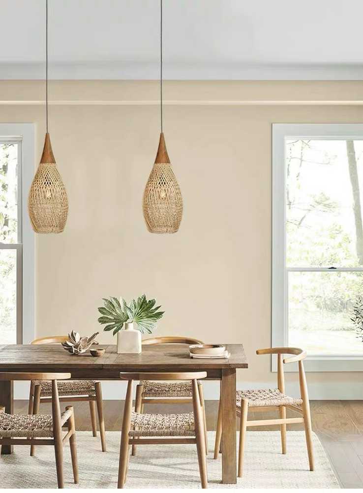 Pakabinamas šviestuvas Pristatomas Rattan pakabos šviestuvas 35 cm Natūralios spalvos