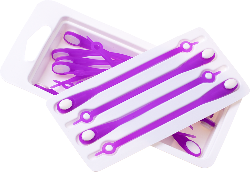 Silikoniniai raiščiai 14vnt - violetiniai