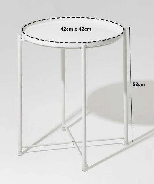 Metalinis apvalus stalas Loft stiliaus - baltas