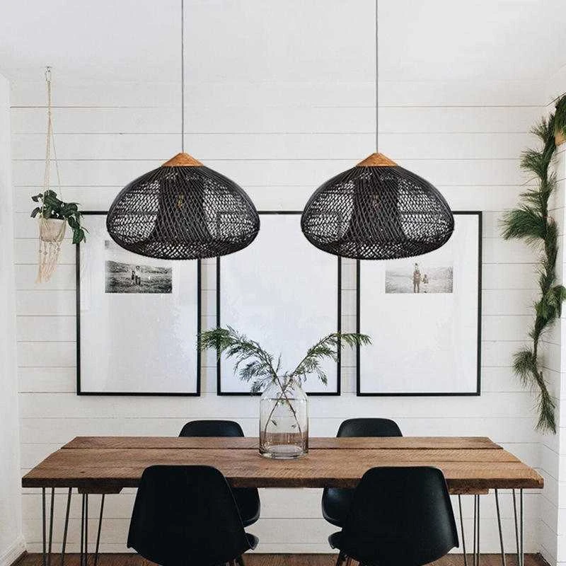 Pakabinamas šviestuvas Natūrali pakabinta lempa iš rotango - 40 cm - Juoda