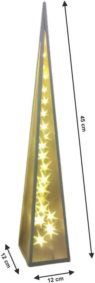 Pakabinamas šviestuvas LED dekoracija Piramida 12*12*45cm Žvaigždės