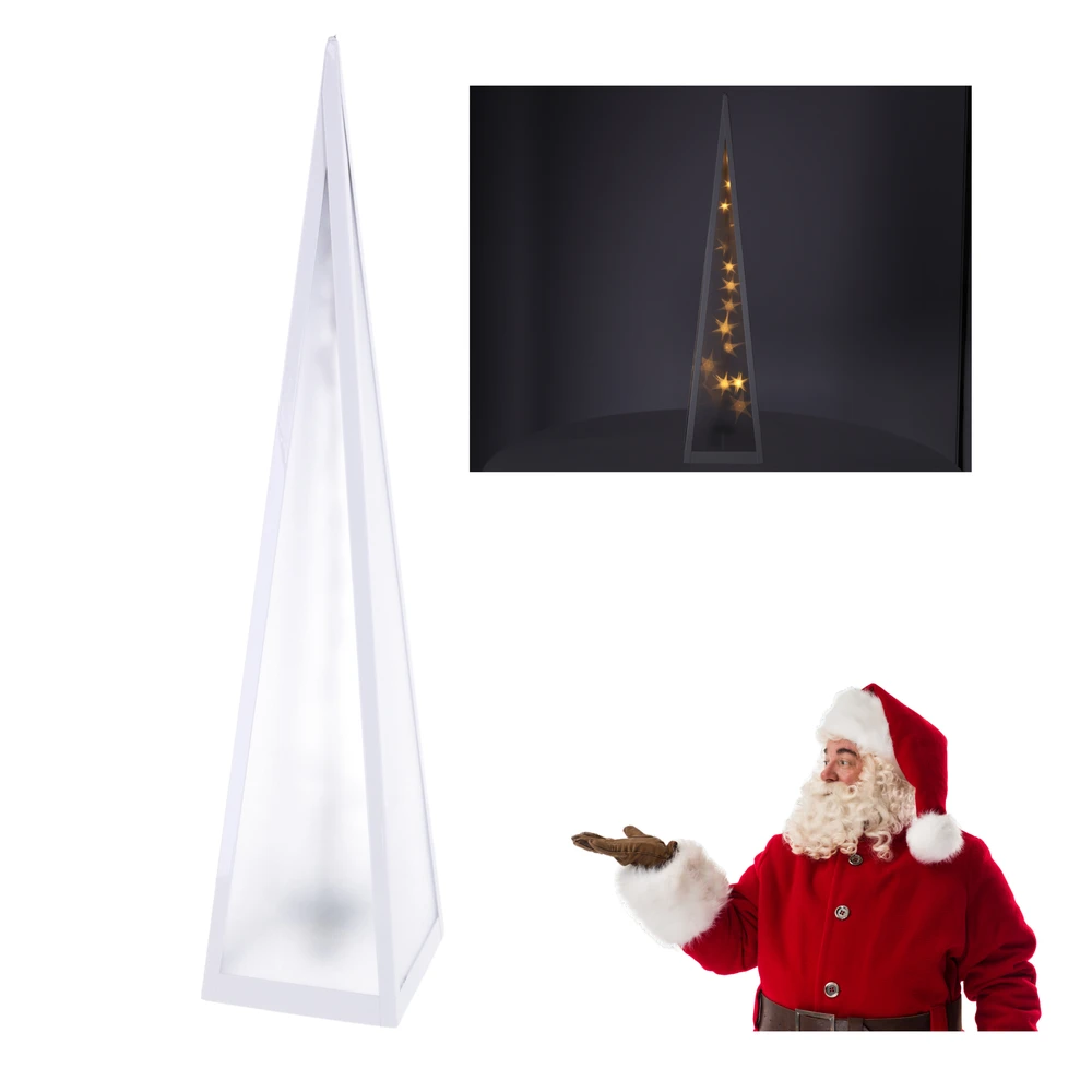 Piramida LED Dekoracija 16x16x90cm Šiltai Balta