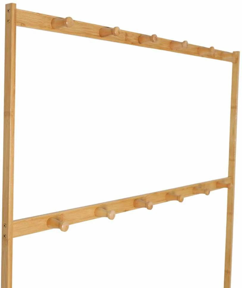 Bambuko batų spinta 5 aukštų su kabykla, 100 cm