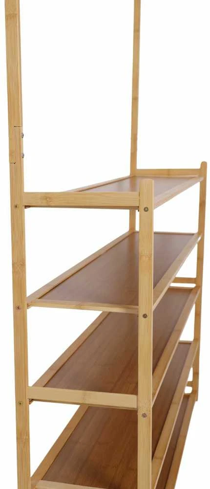 Bambuko batų spinta 5 aukštų su kabykla, 100 cm