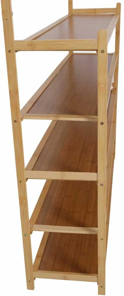 Bambuko batų spinta 5 aukštų su kabykla, 100 cm