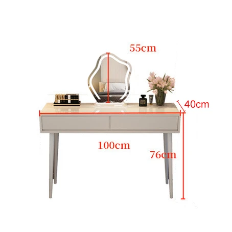 Prancūziško stiliaus tualetinis stalas / baldų komplektas, 100 cm - balta