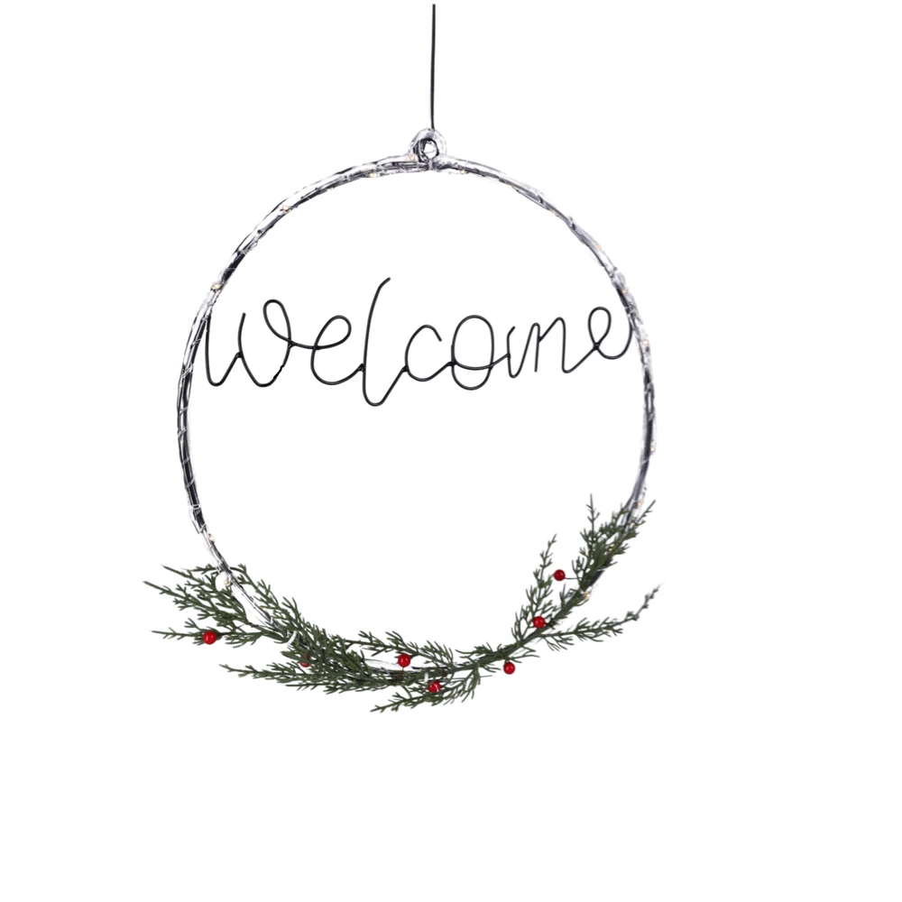 Pakabinamas šviestuvas LED Wianek 'WELCOME' 40 cm Šiltai balta