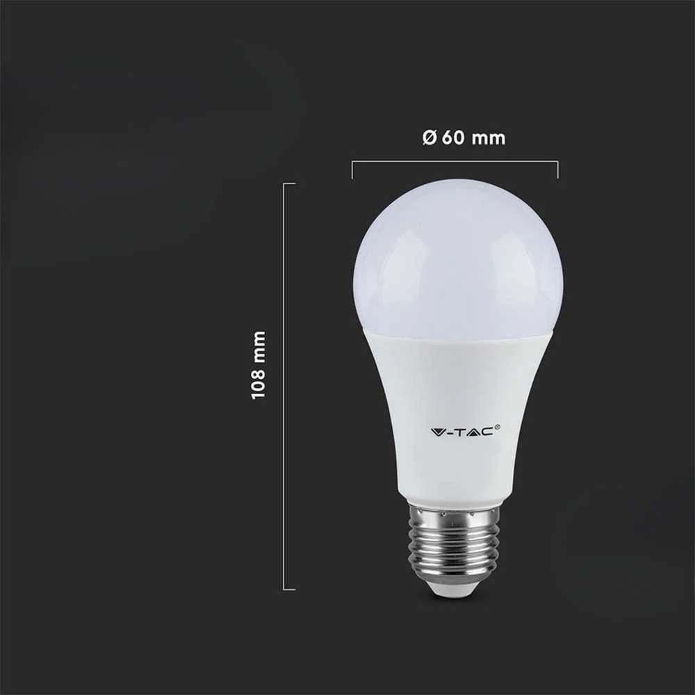 8,5W LED lemputė V-TAC, A60, E27, termoplastikas, 4000K