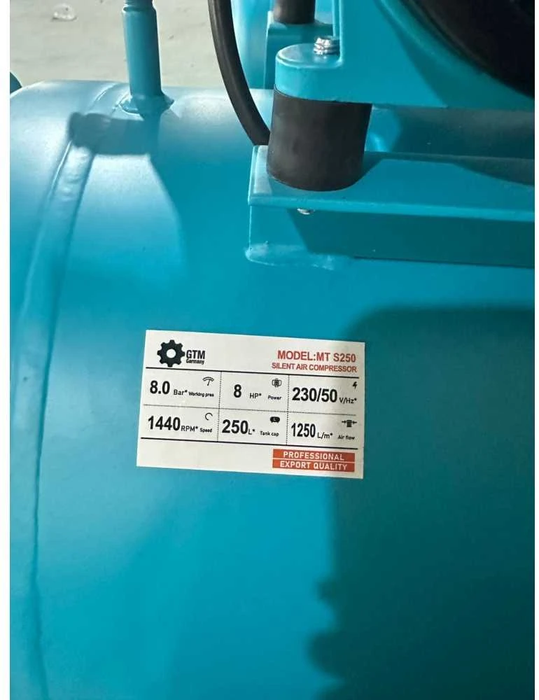 Betepalinis oro kompresorius GTM MT S 250L 1250l/min PRO