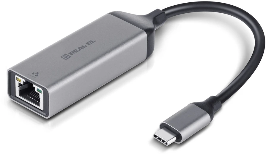 Adapteris REAL-EL CE-150 pilkas (kosminė pilka), Gigabit Ethernet