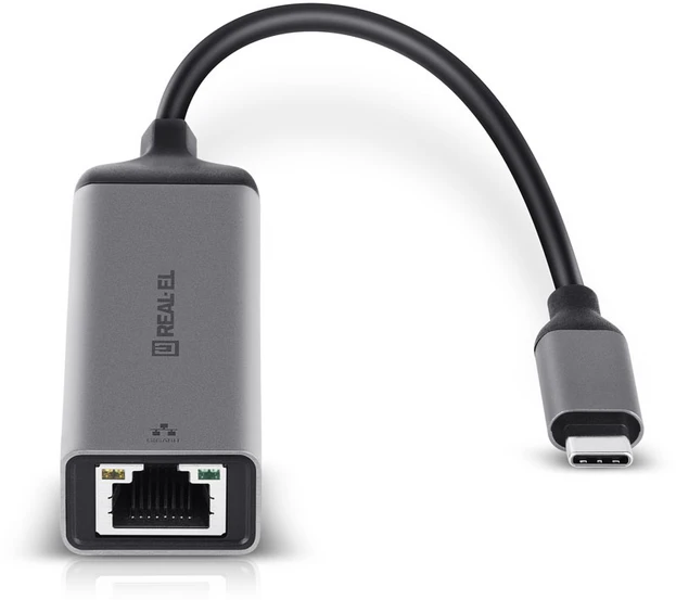 Adapteris REAL-EL CE-150 pilkas (kosminė pilka), Gigabit Ethernet