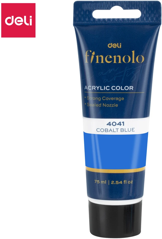 Akriliniai dažai DELI Finenolo 75ml, kobalto mėlynos spalvos