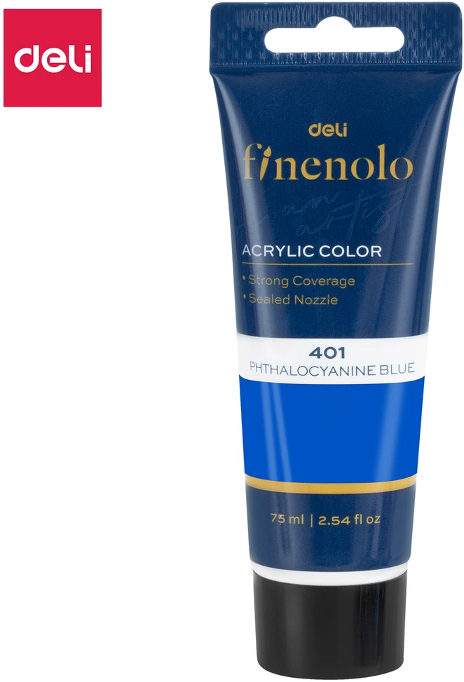 Akriliniai dažai DELI Finenolo 75ml, mėlynos spalvos
