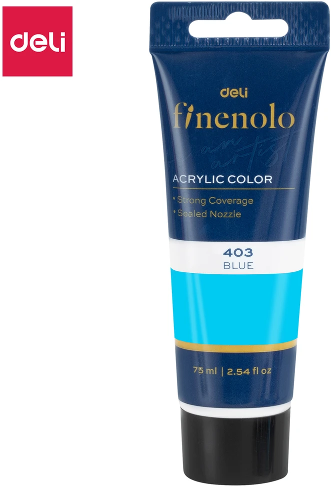 Akriliniai dažai DELI Finenolo 75ml, mėlynos spalvos
