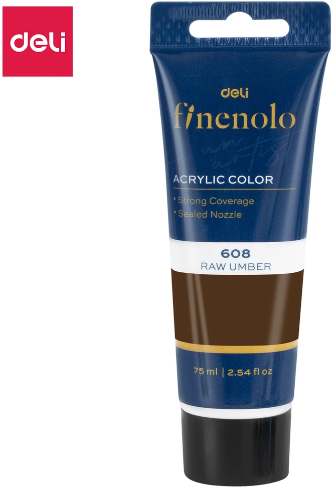 Akriliniai dažai DELI Finenolo 75ml, rudos spalvos
