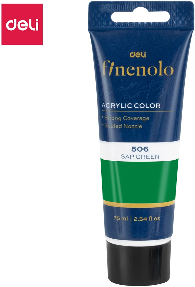 Akriliniai dažai DELI Finenolo 75ml,sultingos žalios spalvos
