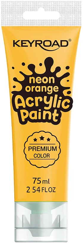 Akriliniai dažai Keyroad 75ml, neoninės oranžinės spalvos
