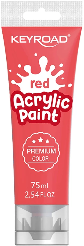 Akriliniai dažai Keyroad 75ml, raudonos spalvos