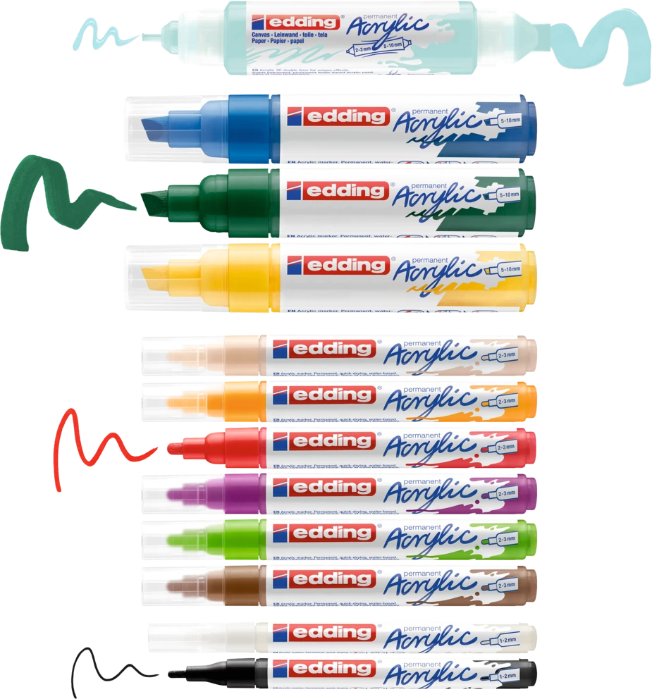 Akrilinių žymeklių rinkinys Edding Creative, 12vnt