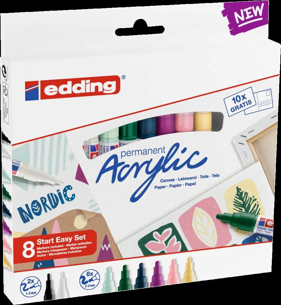 Akrilinių žymeklių rinkinys Edding Starter, 8vnt.