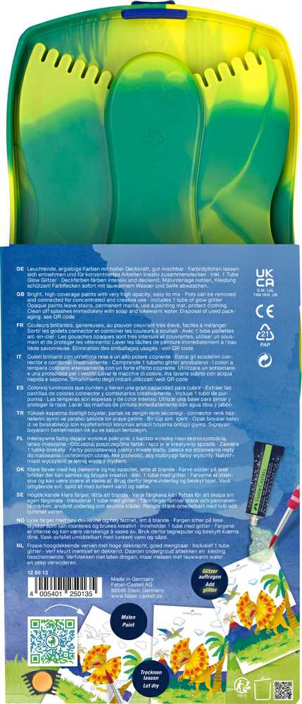 Akvarelė Faber-Castell Connector Dinosaurus,12 spalvų