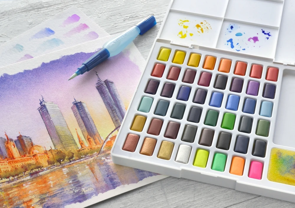 Akvareliniai dažai Faber-Castell Creative Studio, 48 spalvų