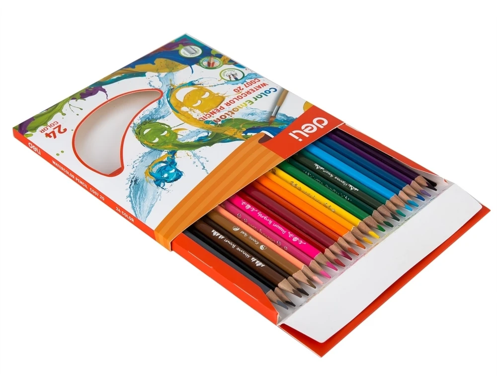 Akvareliniai pieštukai DELI EC00720, 24 spalvų