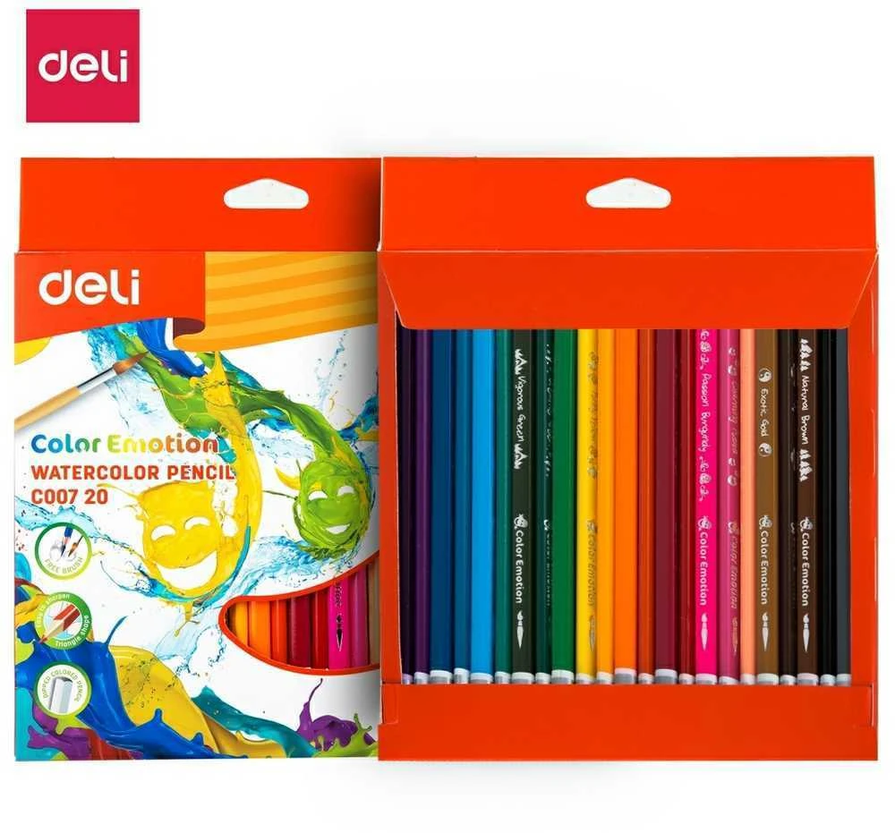 Akvareliniai pieštukai DELI EC00720, 24 spalvų
