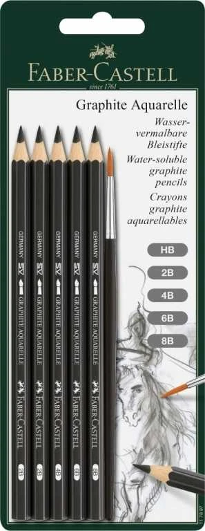 Akvareliniai pieštukai Faber-Castell Aquarelle, 5vnt + teptukas