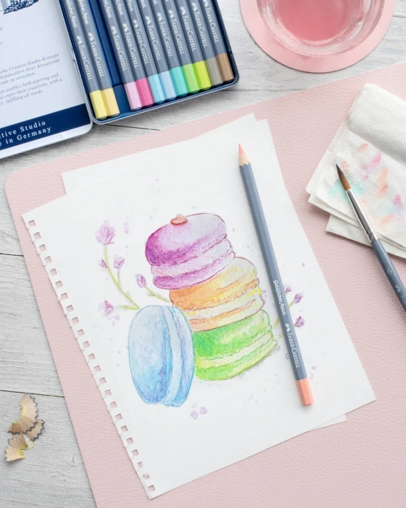 Akvareliniai pieštukai Faber-Castell Goldfaber Aqua Creative Studio, 12 pastelinių spalvų