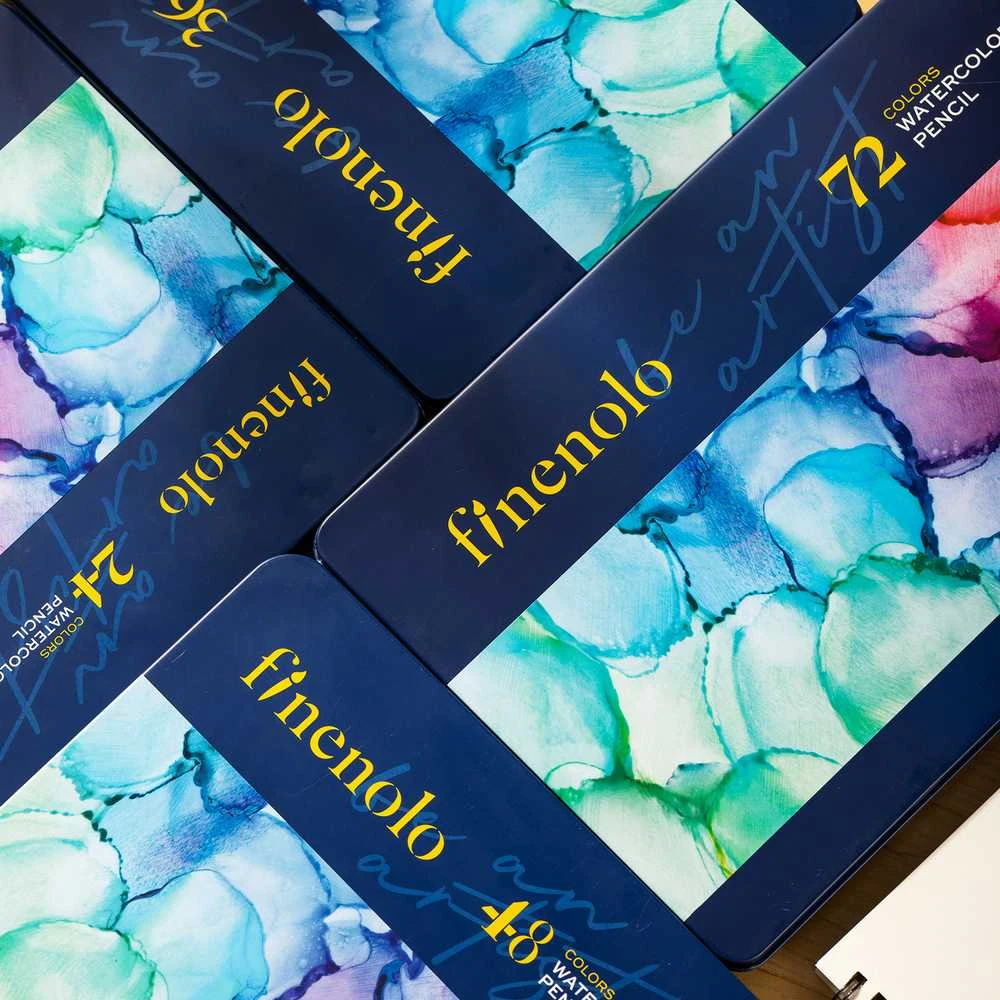 Nezatříděno Akvareliniai pieštukai Finenolo EC129 24 spalvų metalinėje dėžutėje