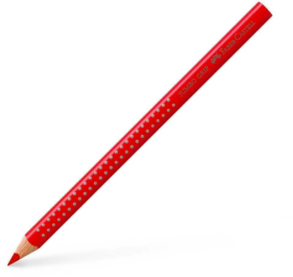 Akvarelinis pieštukas Faber-Castell Grip Jumbo, 1vnt, raudonas