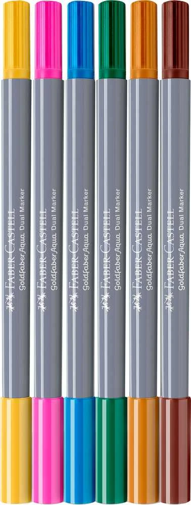 Akvareliniai žymekliai Faber-Castell Gofa Aqua Coconut, 6 spalvos