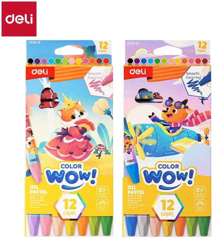 Aliejinės pastelės DELI ColorWow 12 spalvų