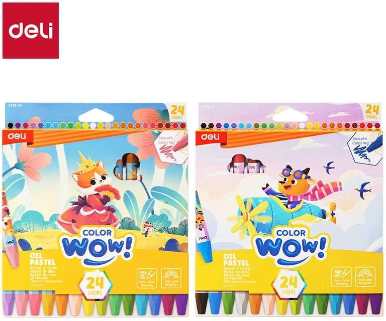 Aliejinės pastelės DELI ColorWow 24 spalvų
