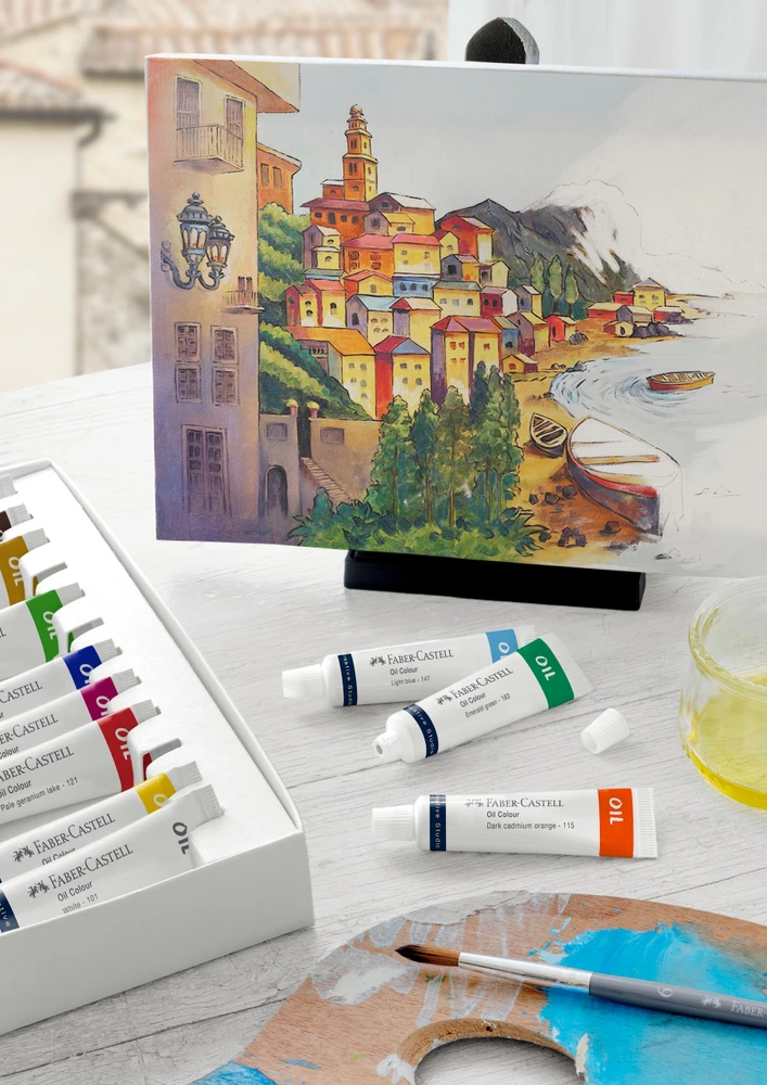 Aliejiniai dažai Faber-Castell, 12 spalvų, 9ml