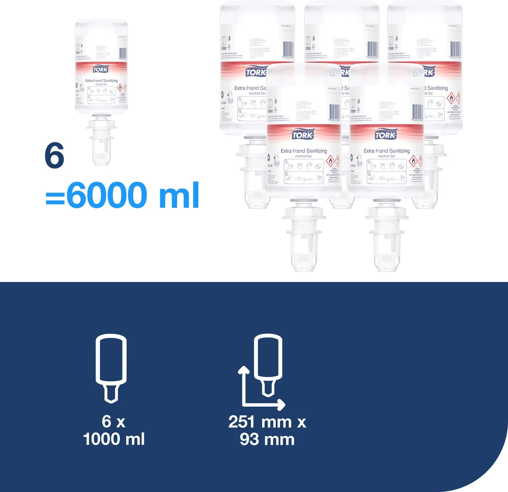 Alkoholinis gelinis rankų dezinfekantas Tork Extra (424205) S4, 1l
