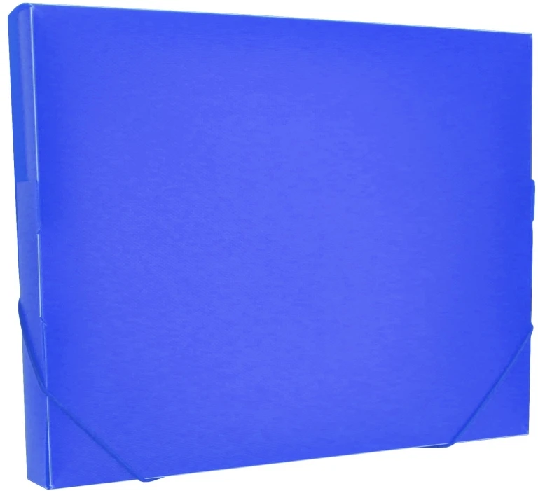 Aplankas dokumentams College A4/3cm, 0.7mm, su gumelėmis, plastikinis, mėlynos spalvos