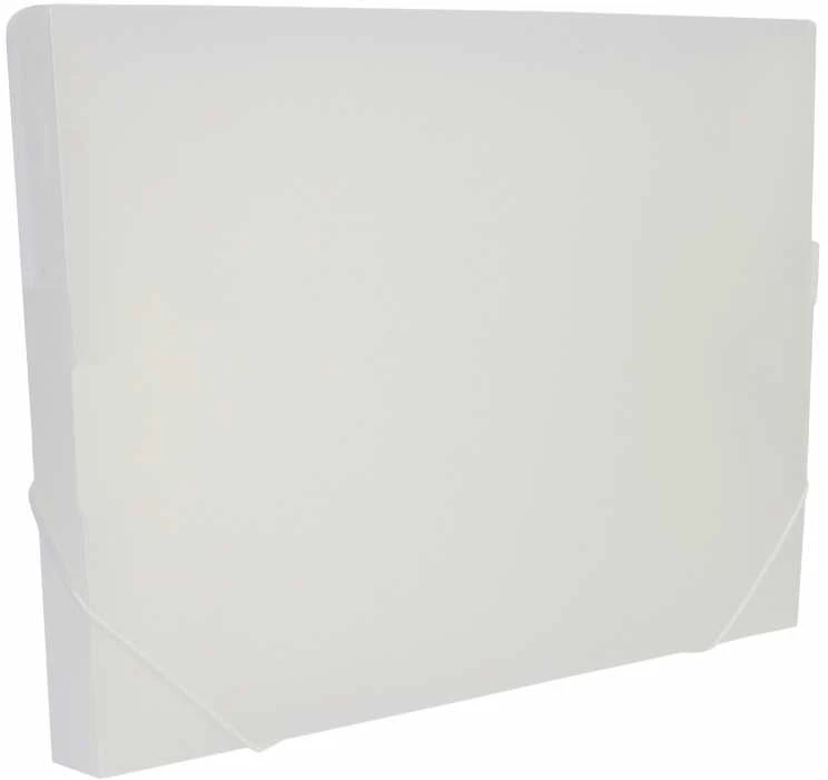 Aplankas dokumentams College A4/3cm, 0.7mm, su gumelėmis, plastikinis, baltos spalvos