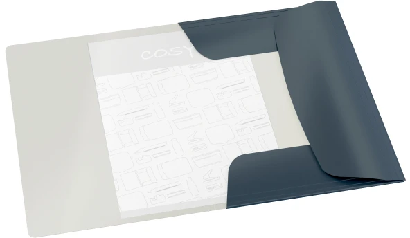 Aplankas dokumentams Leitz Cosy, A4, 3 atvartai, kartoninis, Soft Touch, aksominės pilkos spalvos
