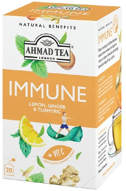 Ahmad Tea Natūrali arbata ''Immune'', vokeliuose su siūlu, 20 vnt.