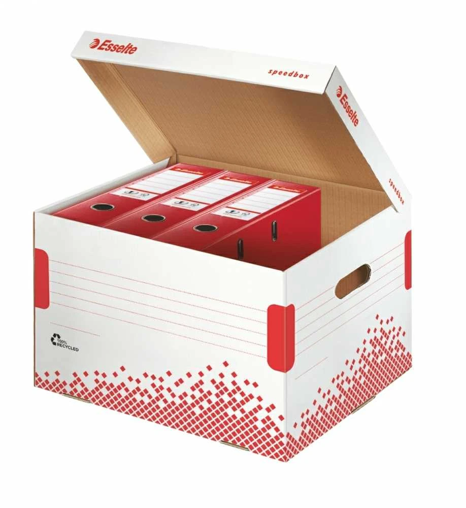 Leitz Archyvinė dėžė Esselte Speedbox, baltos-raudonos spalvos