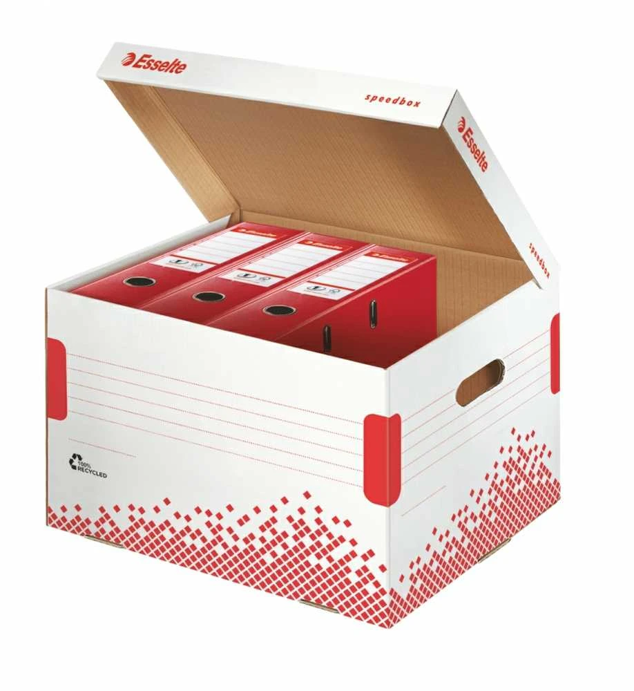 Leitz Archyvinė dėžė Esselte Speedbox, baltos-raudonos spalvos